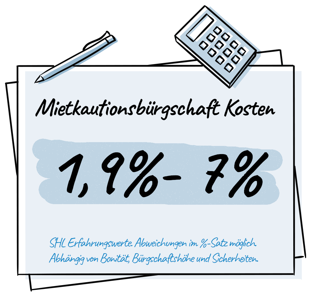 Kosten für Mietkautionsbürgschaft: Prozentuale Spanne auf dem Klebezettel